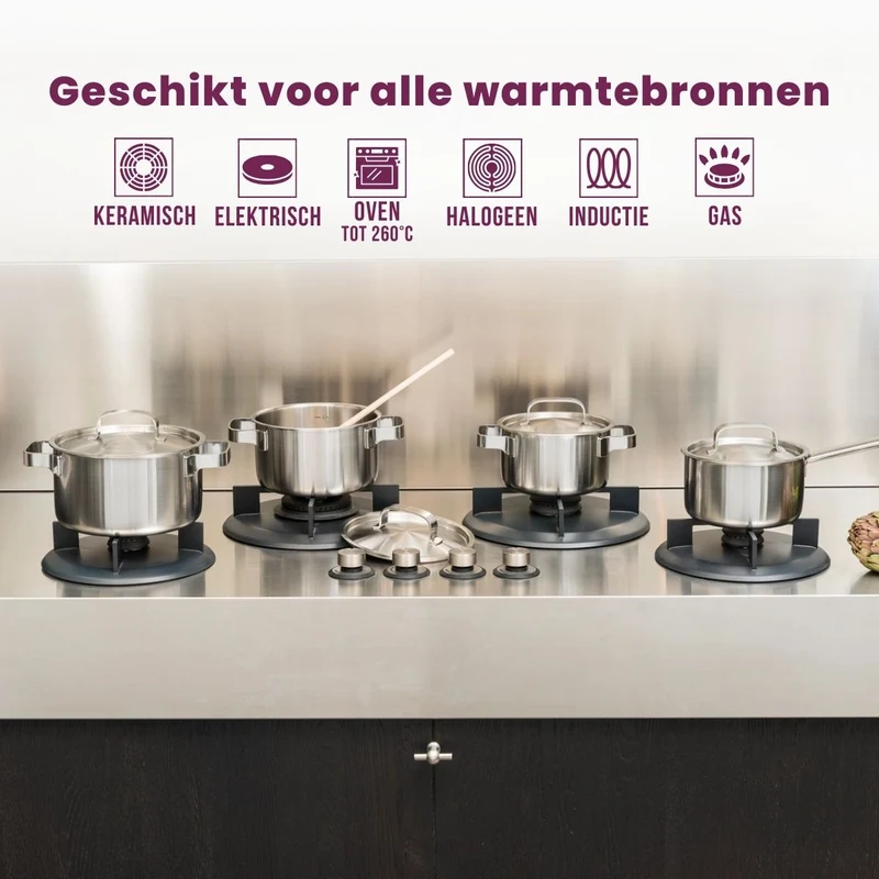 Batterie de cuisine Sola Ruby 4 pièces Premium Triply Inox - Casserole ø 16, 18, 20 cm & Casserole ø 16 cm - Induction compatible