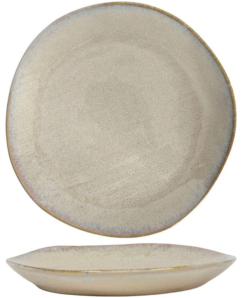 Service de table Cookinglife Linen Beige 18 pièces / 6 personnes - 6 assiettes à dîner, 6 assiettes à petit déjeuner et 6 bols