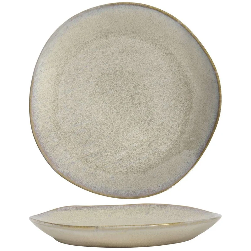 Service de table Cookinglife Linen Beige 18 pièces / 6 personnes - 6 assiettes à dîner, 6 assiettes à petit déjeuner et 6 bols