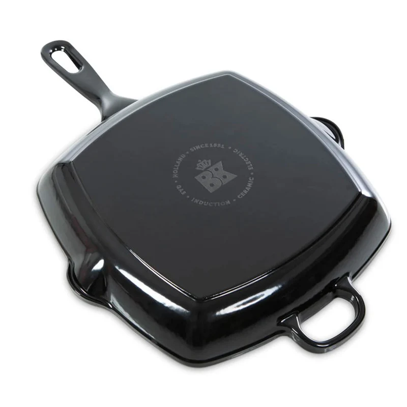 Batterie de cuisine BK Bourgogne Jet Black Fonte 3 pièces - Cocotte ø 24, 28 cm & Poêle-gril 26x26 cm - compatible avec toutes les sources de chaleur