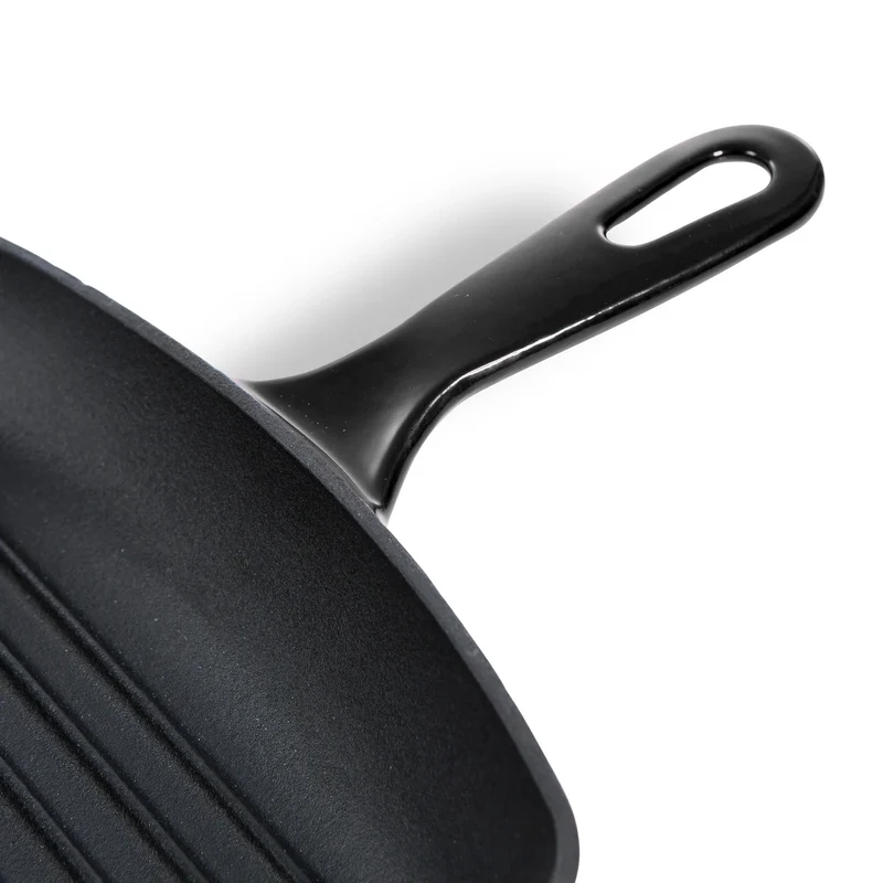 Batterie de cuisine BK Bourgogne Jet Black Fonte 3 pièces - Cocotte ø 24, 28 cm & Poêle-gril 26x26 cm - compatible avec toutes les sources de chaleur