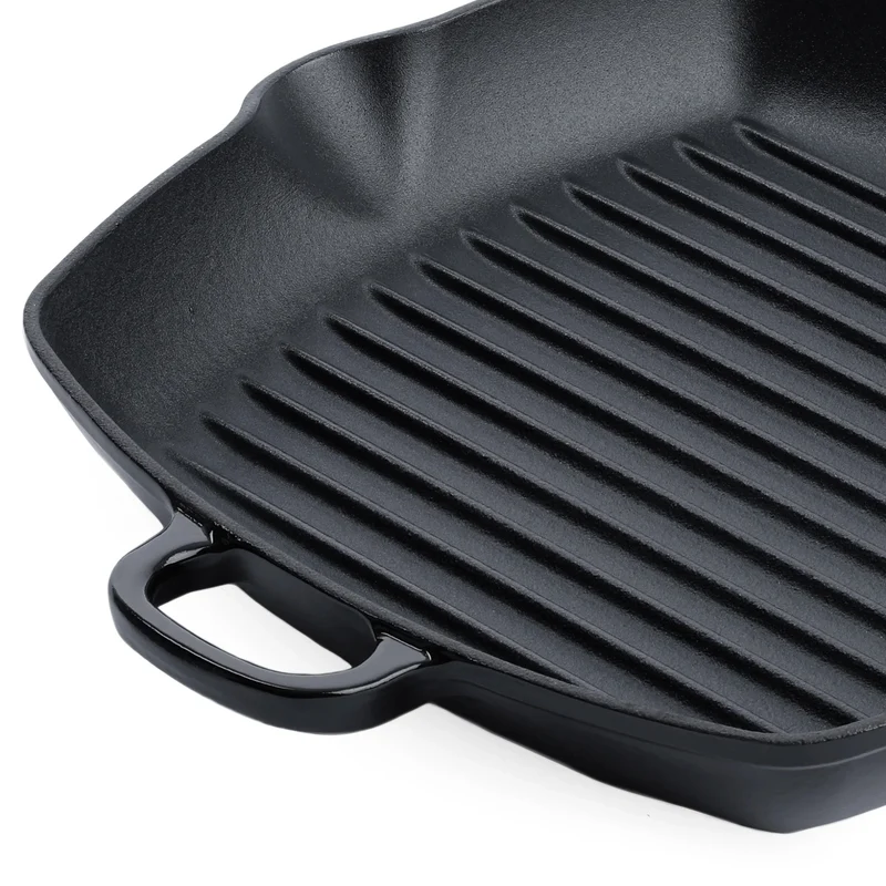 Batterie de cuisine BK Bourgogne Jet Black Fonte 3 pièces - Cocotte ø 24, 28 cm & Poêle-gril 26x26 cm - compatible avec toutes les sources de chaleur