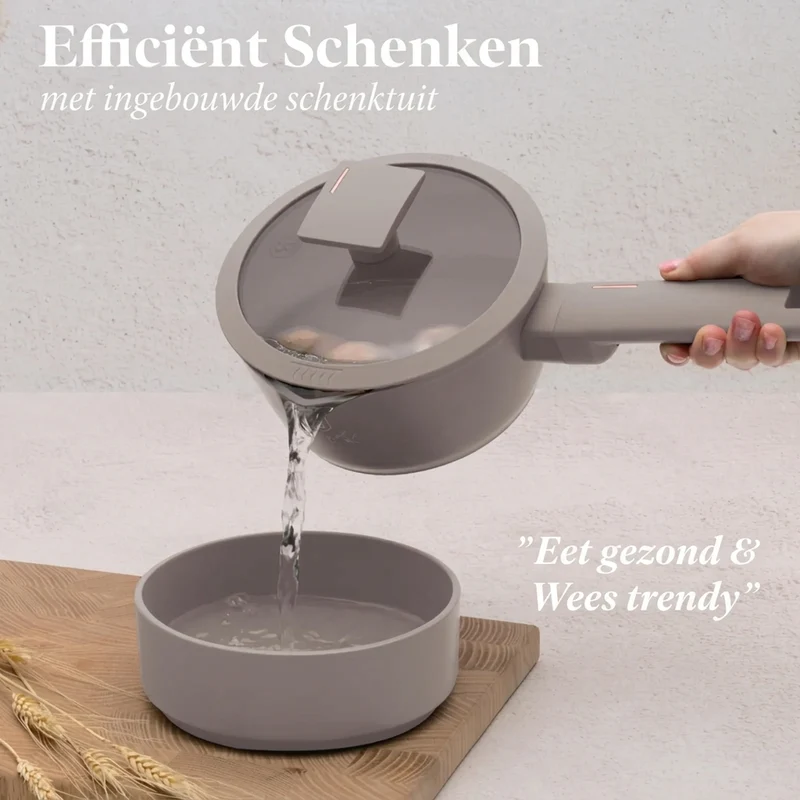 Batterie de cuisine BerlingerHaus taupe 11 pièces - Casserole ø 20, 24, 28 cm, Poêle ø 24, 28 cm & Casserole ø 16 cm - compatible avec toutes les sources de chaleur