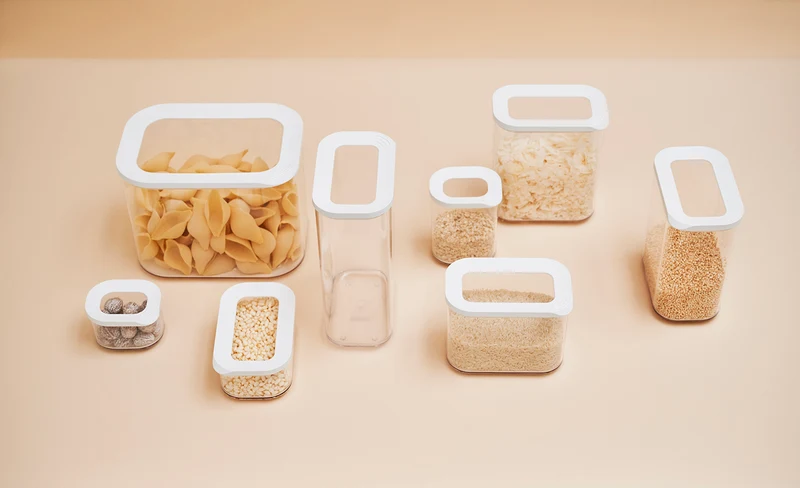 Pots de conservation Set Mepal Modula Blanc 9 pièces