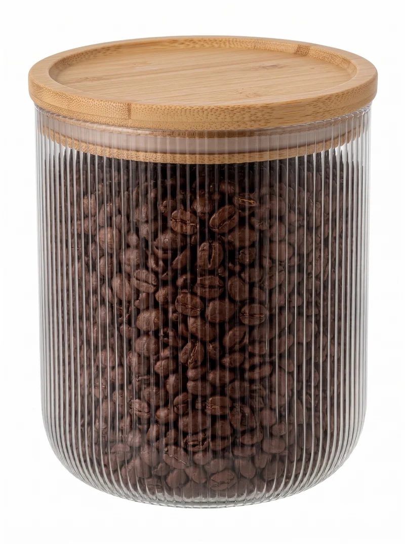 Pots de conservation set Cookinglife Boro Lines - Verre couvercle en bambou - ø 11 cm - 980 ml - 3 pièces