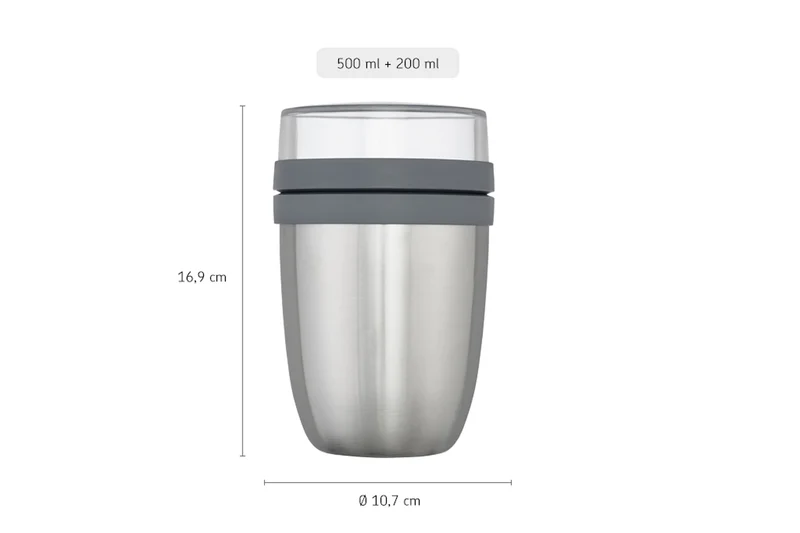 Isotherme Mug Yaourt & Céréales / bol lunch Mepal Ellipse Vivid Mauve - 500 ml + 200 ml
