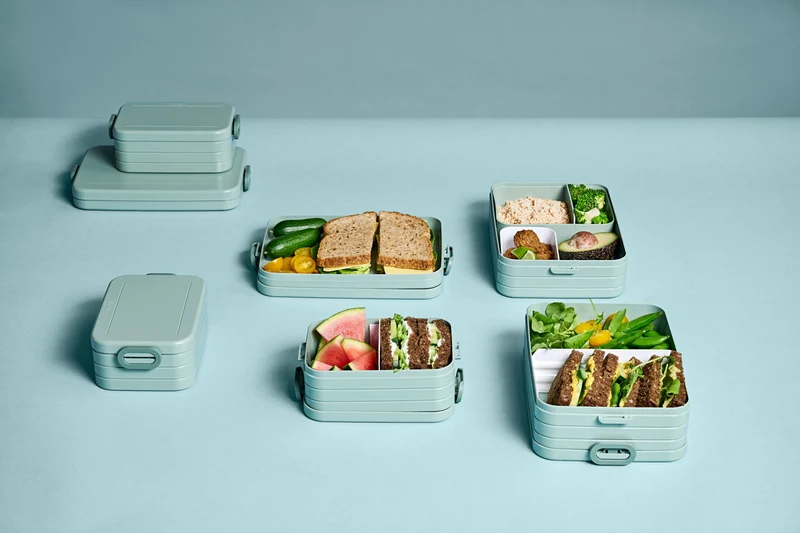 Boîte à lunch Mepal Take a Break Nordic Sage Midi - avec 2 Bacs Bento