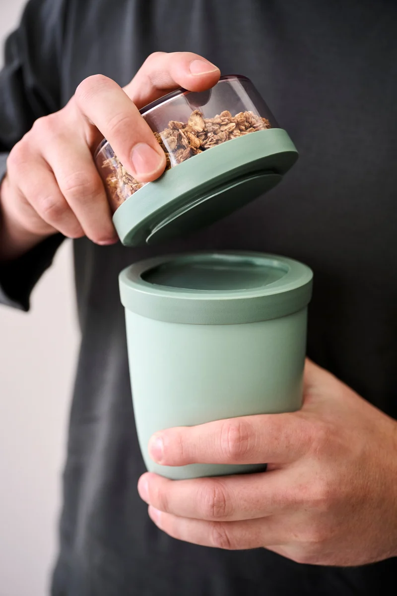 Mug Yaourt & Céréales / bol lunch Mepal Ellipse Nordic Sage - 500 ml + 200 ml