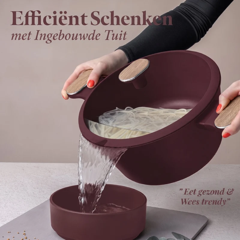 Ensemble de Casseroles BerlingerHaus Nordic 7 Pièces Bordeaux Mat - Casseroles ø 20, 24, 28 cm & Poêles ø 20, 24 cm - Tous Feux Dont Induction