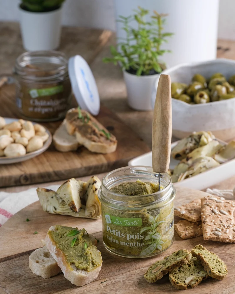 Tarti' petits pois, cajou & menthe
