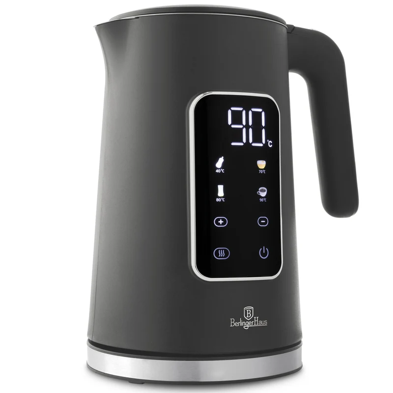 Bouilloire Électrique Numérique BerlingerHaus Mat Anthracite - Réglage de température - 1,7 litre - 2200W
