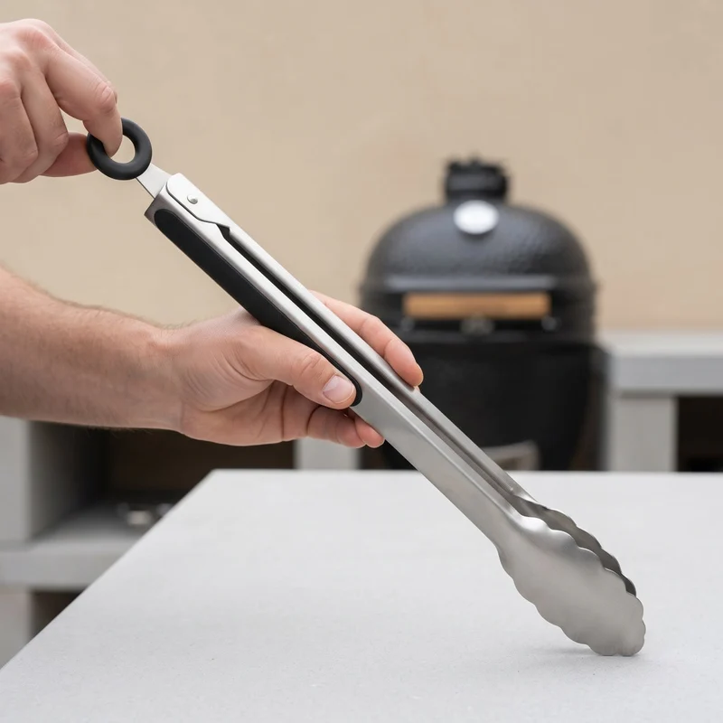 Keij Kamado BBQ Tongs Easy Lock - inox - 35 cm