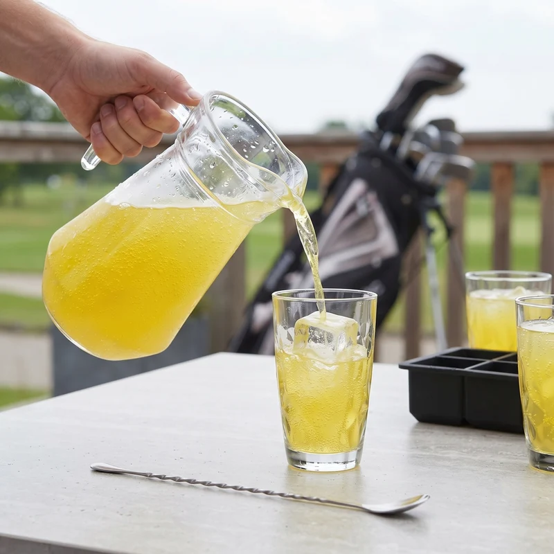 Set à cocktail Yellow Peter - Carafe 1,6 L avec 6 Verres Long Drink 470 ml, Cuillère à cocktail & Moule à glaçons