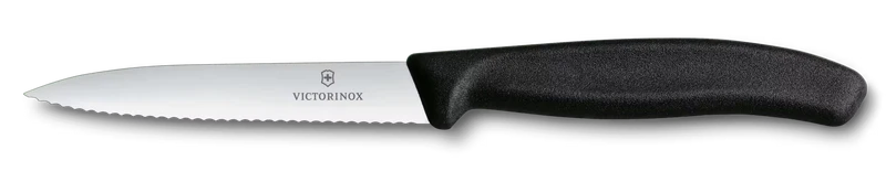 Ensemble de couteaux d'office Victorinox Swiss Classic noir - 10 cm - 2 pièces - Couteau cranté & lisse