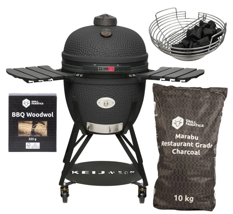 Keij Kamado Legend Keramiek XL Noir - Set de démarrage - Barbecue Grill