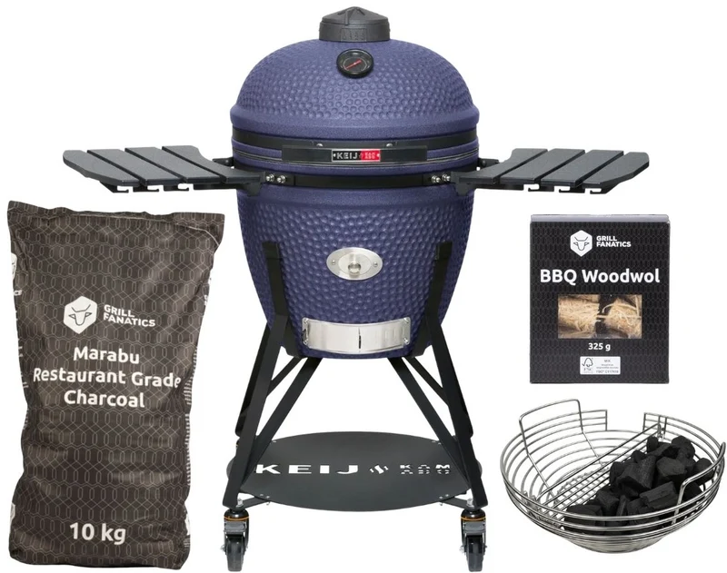 Keij Kamado Legend Keramisch Large Bleu - Set de démarrage Barbecue Charbon