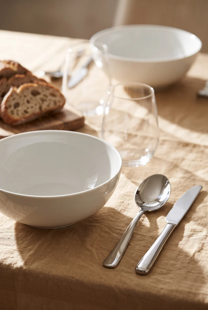 Alessi Service de table All-Time 12 pièces / 4 personnes - 4 assiettes à dîner, 4 assiettes à petit déjeuner et 4 bols