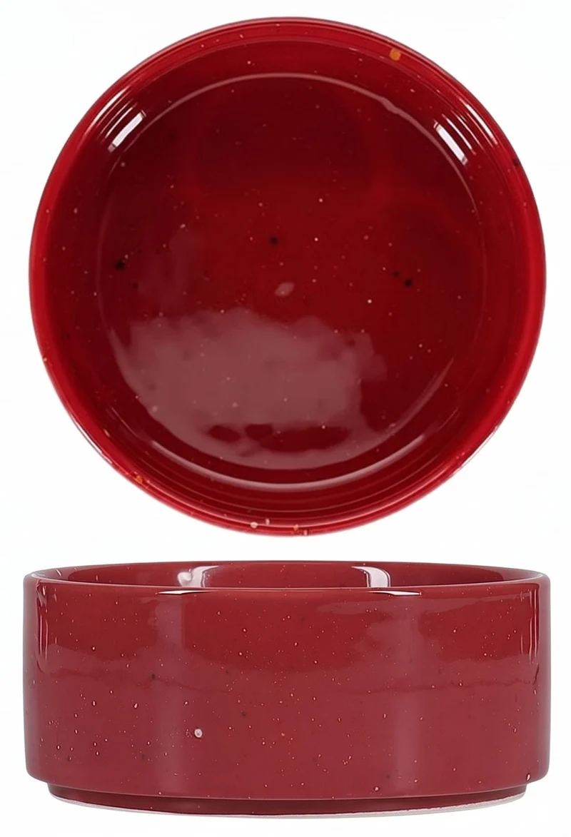 Ensemble de vaisselle ONA Fika Burgundy 12 pièces / 4 personnes - 4 assiettes à dîner, 4 assiettes à petit-déjeuner et 4 bols