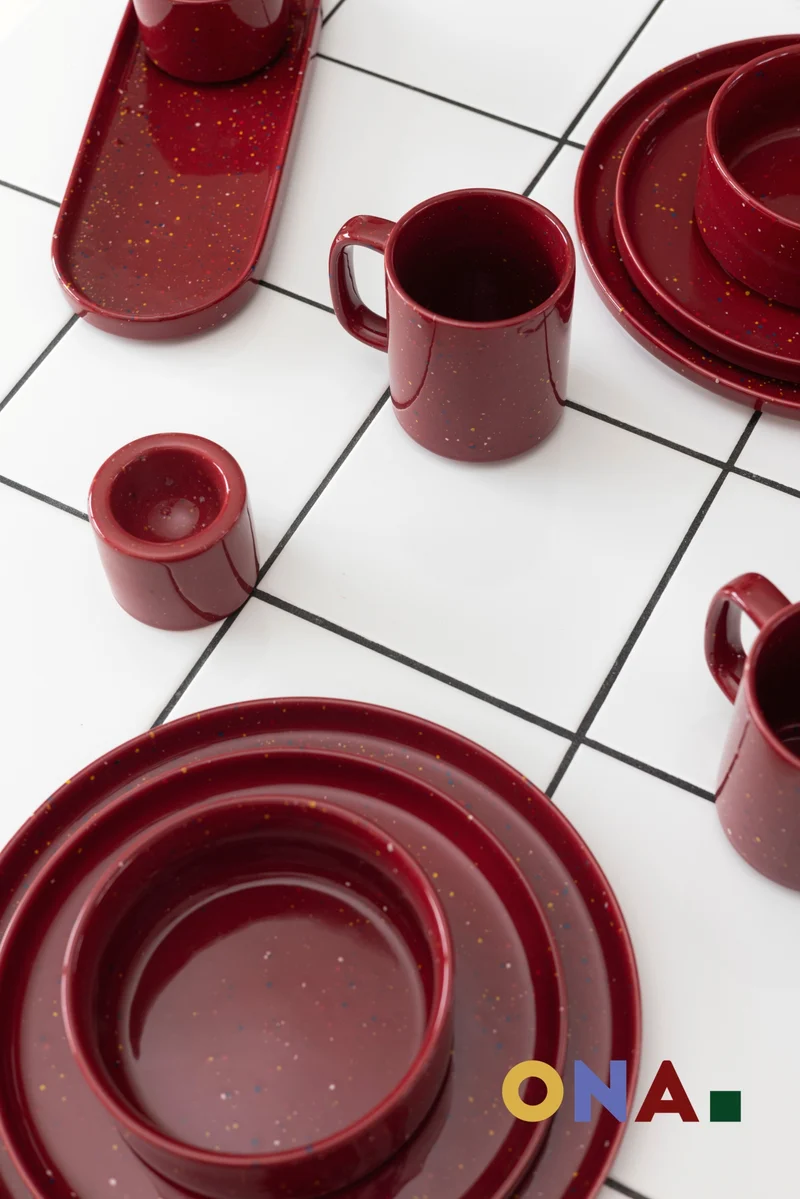 Mugs ONA Fika Burgundy 330 ml - 4 pièces