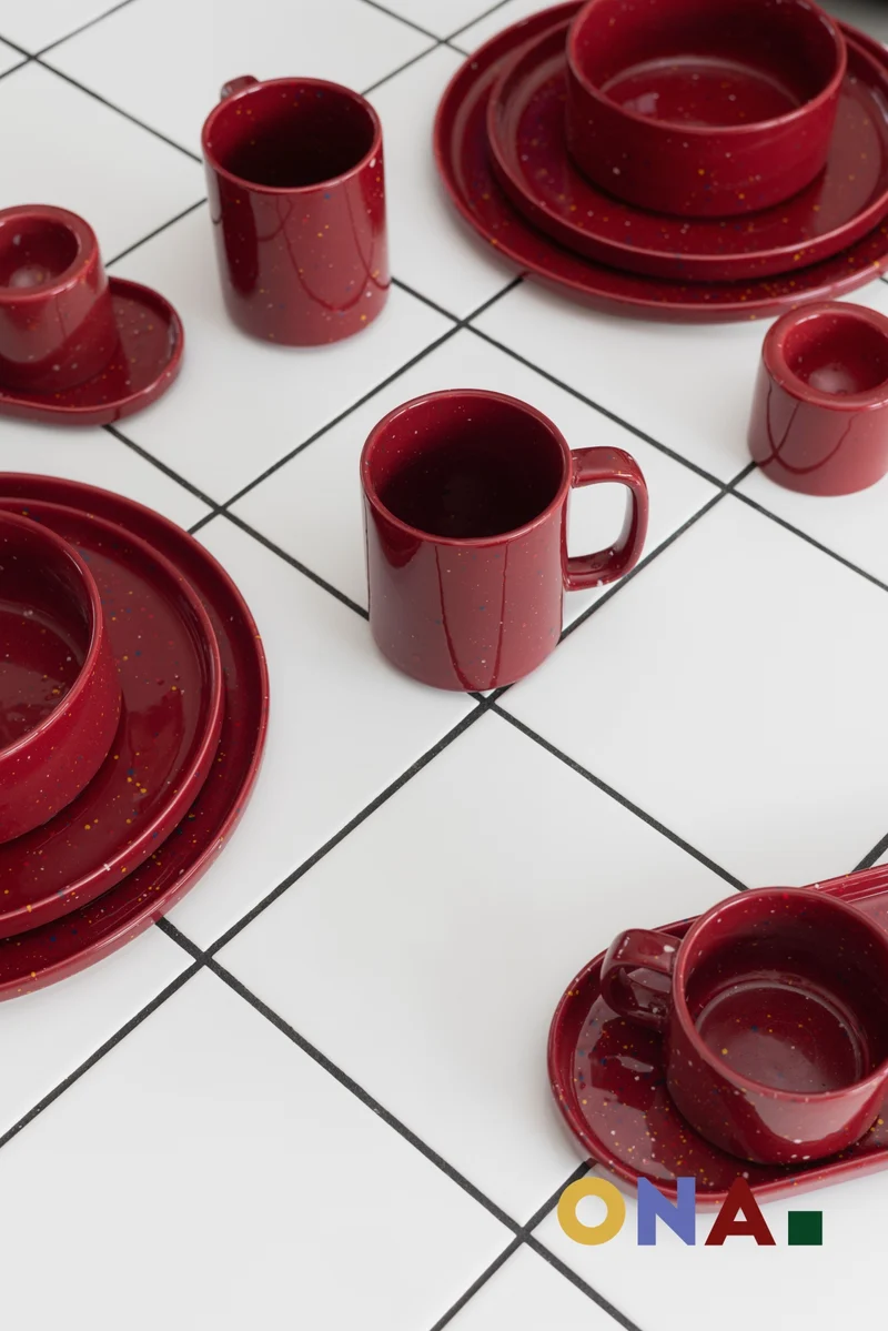 Mugs ONA Fika Burgundy 330 ml - 4 pièces