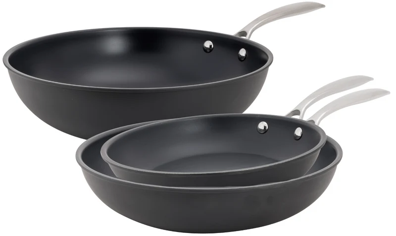 Ensemble de poêles Cookinglife Revolt 3 pièces - Wok 28 cm + Poêles 24 & 28 cm - compatible avec toutes les sources de chaleur - revêtement antiadhésif en céramique