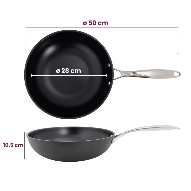 Ensemble de poêles Cookinglife Revolt 3 pièces - Wok 28 cm + Poêles 24 & 28 cm - compatible avec toutes les sources de chaleur - revêtement antiadhésif en céramique