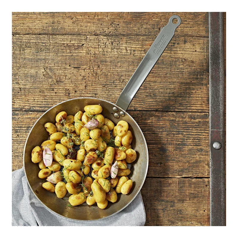 Ensemble de poêles De Buyer Lyonnaise Carbone Plus 3 pièces - Acier au carbone - ø 20, 24 & 28 cm - sans revêtement antiadhésif