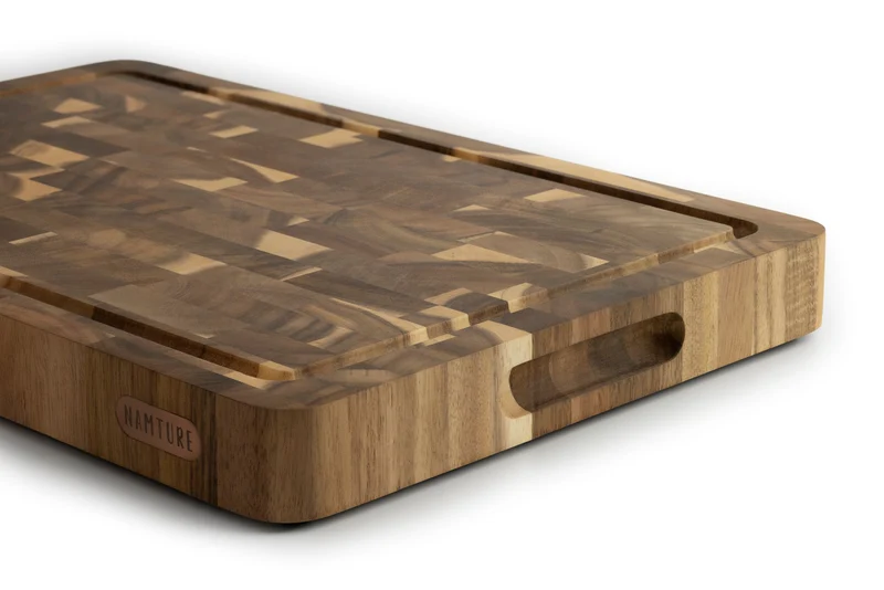 Ensemble de planches à découper Namture Acacia Bois de bout 2 pièces - M & XL - Planches à découper en bois