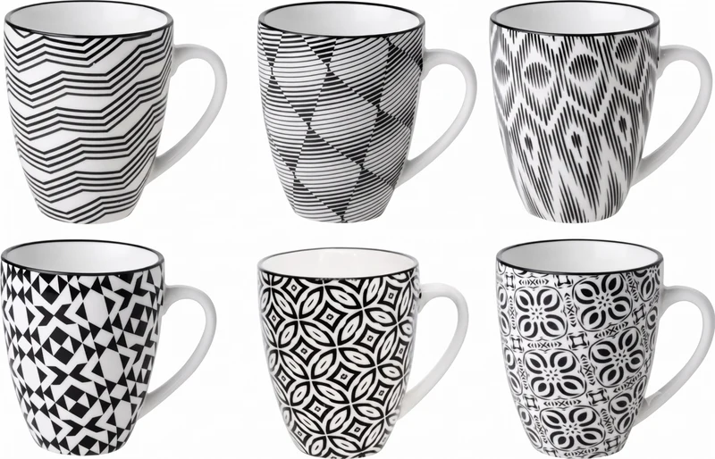 Tasses à café Cosy & Trendy Nikko Black 190 ml - 6 pièces