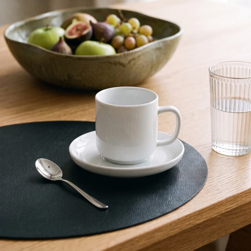 Tasses à café avec soucoupes Cosy & Trendy Moon White 200 ml - 4 pièces