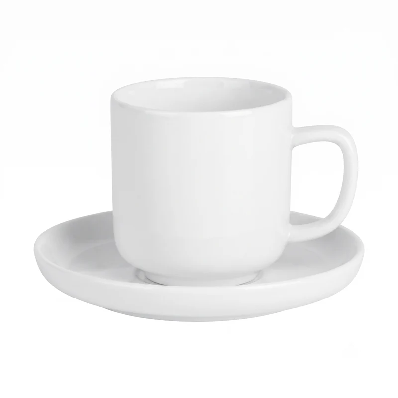 Tasses à espresso avec soucoupes Cosy & Trendy Moon White 90 ml - 4 pièces