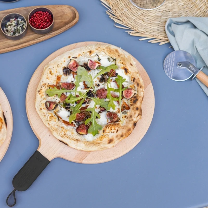 Planche de service / Planche à pizza ZiiPa Sora en bois de hêtre antracite - ø 31 cm