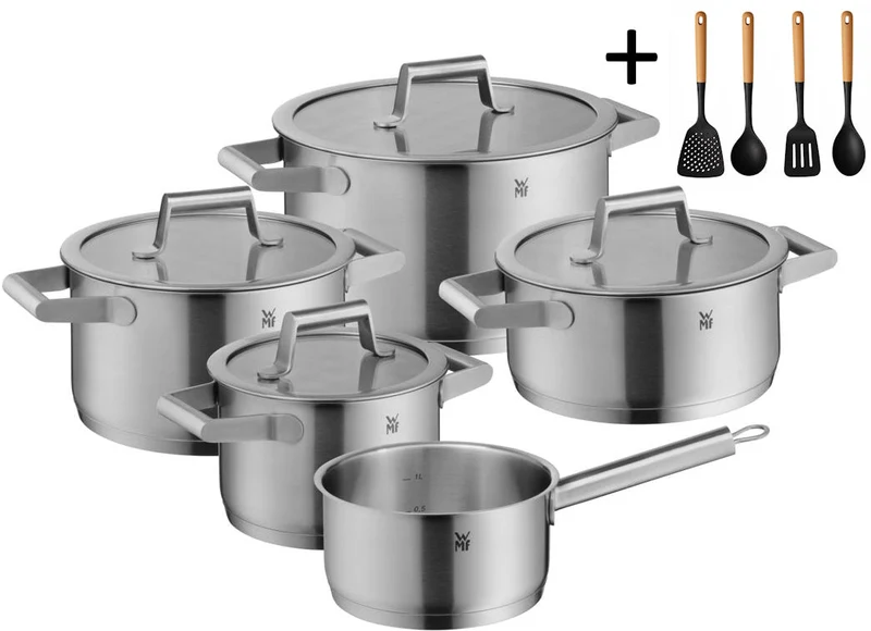 Ensemble de 5 casseroles WMF Comfort Line comprenant un ensemble de casseroles Cookinglife GRATUIT : casseroles de ø 16, 20, 20 et 24 cm et casserole de ø 16 cm