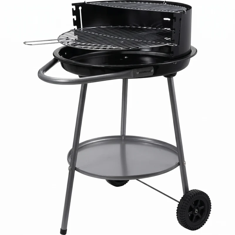 Cookinglife BBQ semi-ouverte avec roues Fire & Flavour - Charbon - 51 cm - Noir
