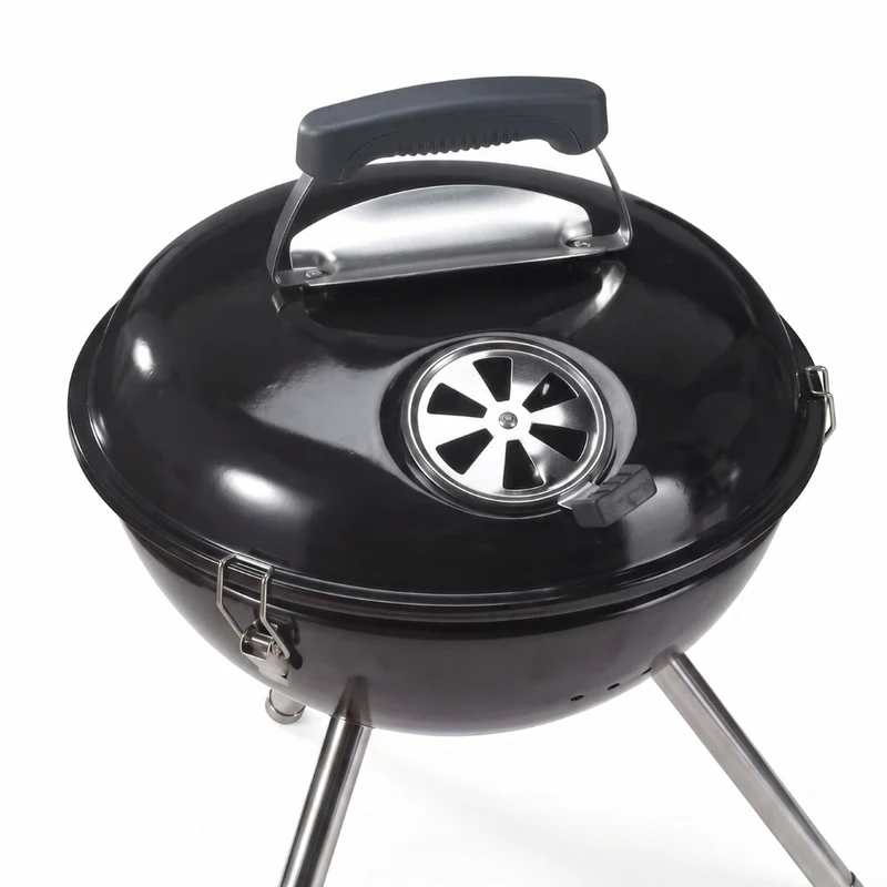 Cookinglife Barbecue à boule avec pieds Fire & Flavour - Charbon de bois - 39 cm - Compact - Noir