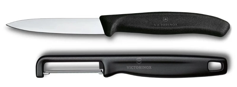 Ensemble de couteaux éplucheur Victorinox Swiss Classic Noir 2 pièces - Couteau d'Office & Éplucheur droit