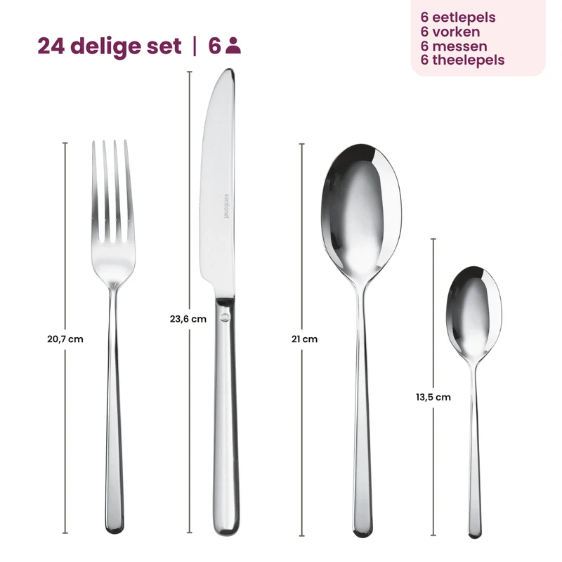 Ensemble de couverts Sambonet Linear Or 24 pièces
