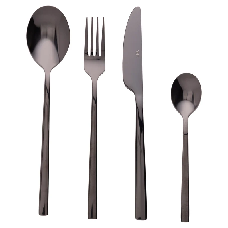 Villa d'Este Home Set de couverts Stylo - Noir - 24 pièces / 6 personnes