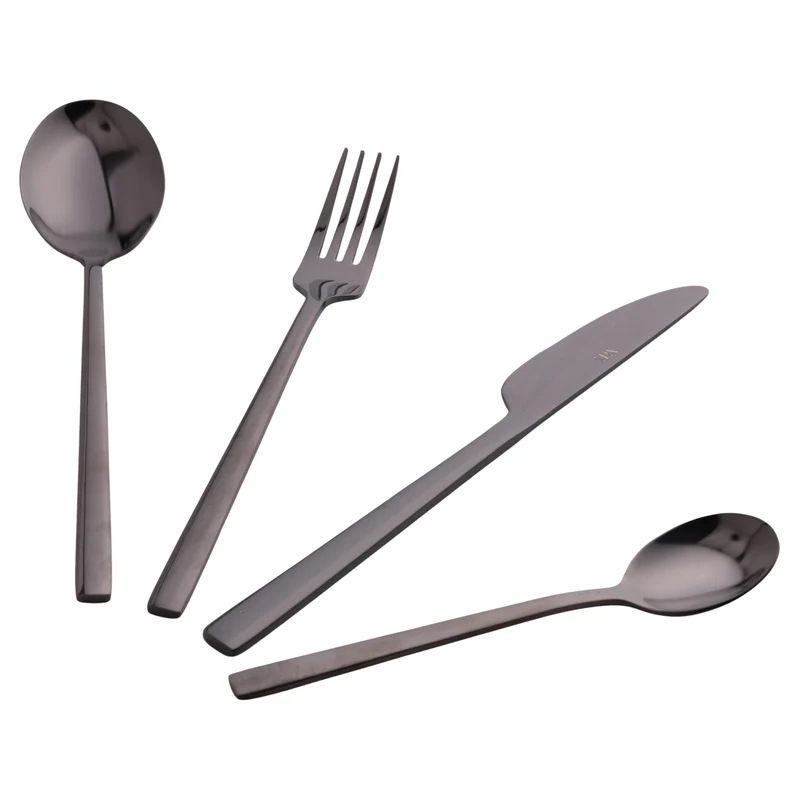 Villa d'Este Home Set de couverts Stylo - Noir - 24 pièces / 6 personnes
