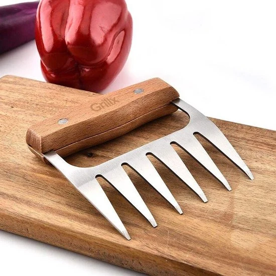 Cookinglife Set de pulled pork BBQ-Kit 5 pièces - Fire & Flavour - Griffes à viande, injecteur & rub