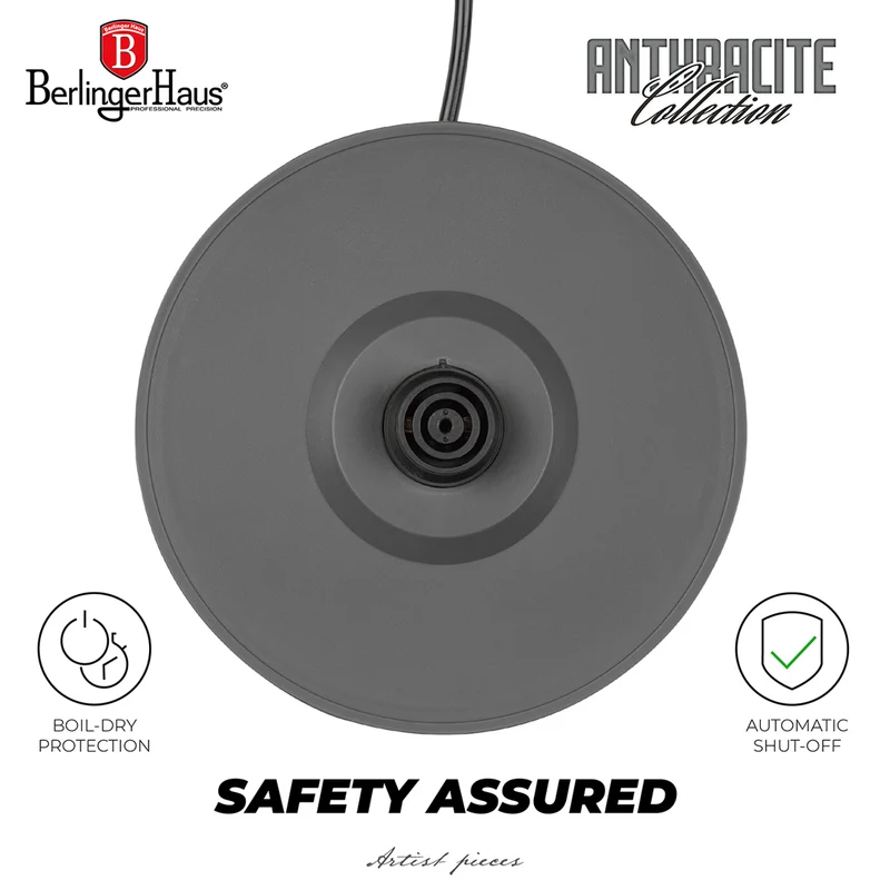 Bouilloire Électrique BerlingerHaus Double Paroi Mat Anthracite - 1,7 L - 1800W