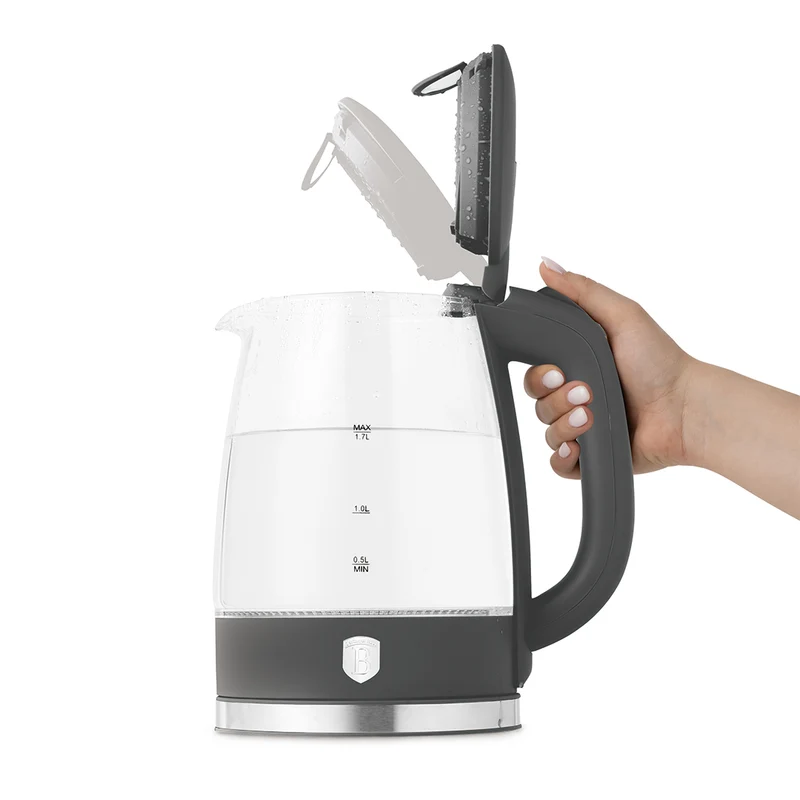 Bouilloire Électrique BerlingerHaus en verre mat anthracite - 1,7 litre - 2200W