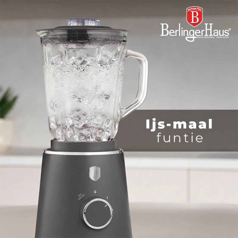 Blender BerlingerHaus Mat Antracite - Bol en verre - 1,5 litre - 1000W