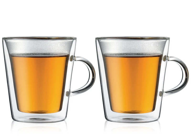 Verre à café et à thé double paroi Bodum avec anse Canteen - Valve brevetée - 200 ml - 2 pièces