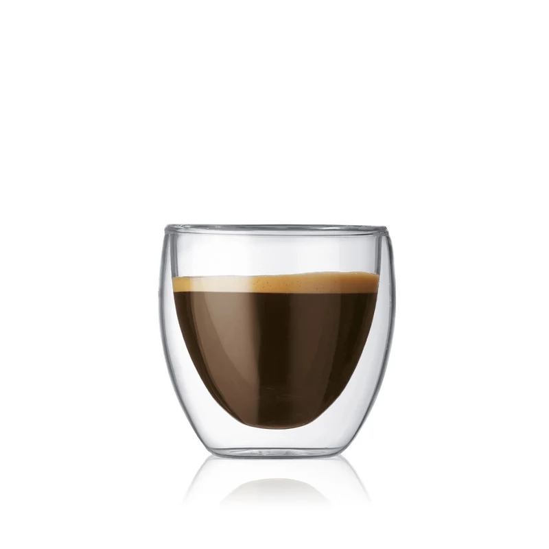 Verre à espresso double paroi Bodum Pavina - Valve brevetée - 80 ml - 6 pièces