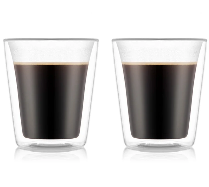 Verre à café et à thé double paroi Bodum Canteen - Valve brevetée - 200 ml - 2 pièces