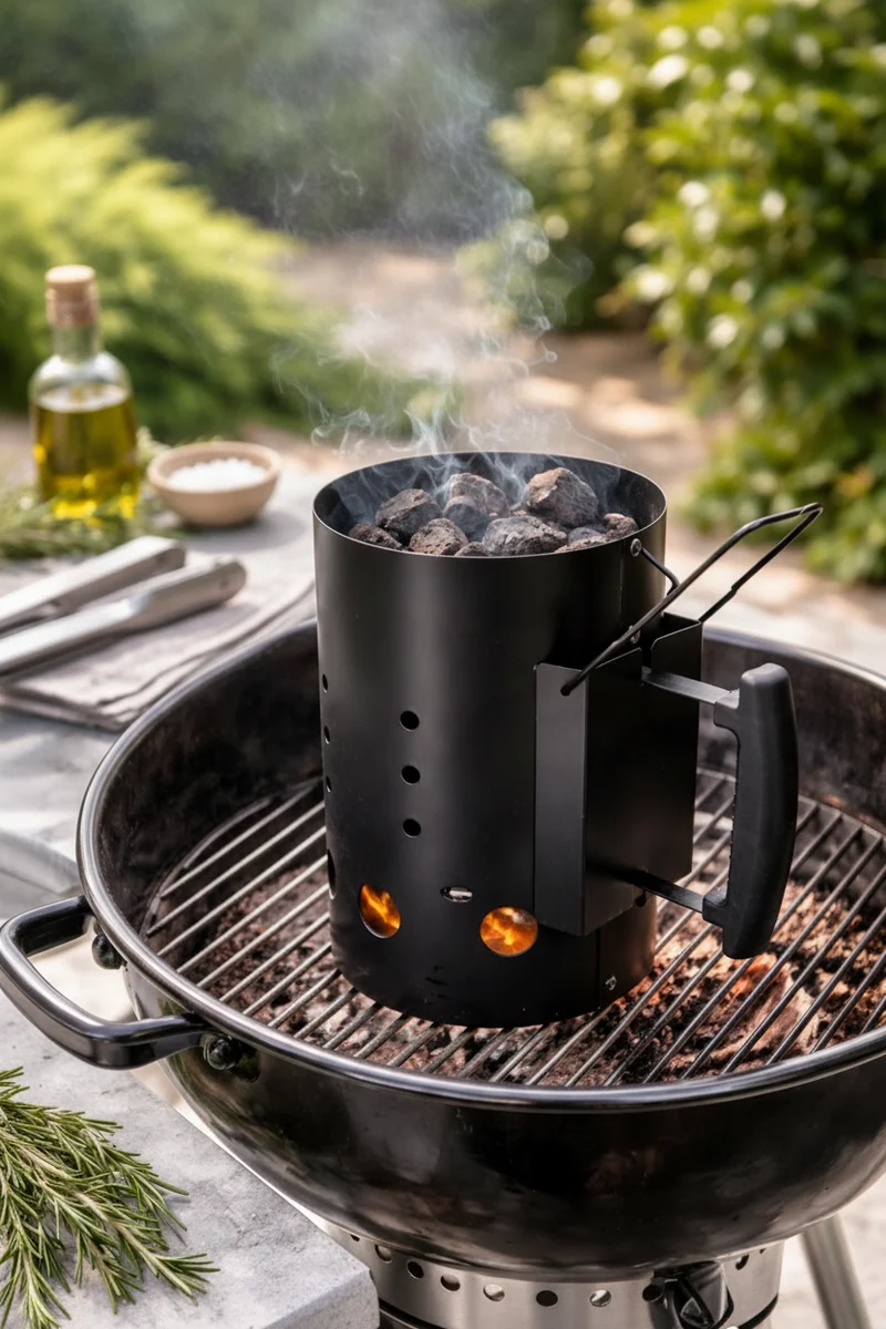 Cookinglife Brikettenstarter Set BBQ - Avec 3 kg de briquettes en noix de coco et des gants