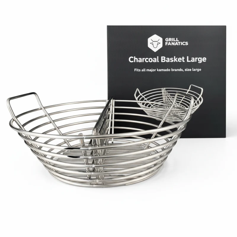 Cookinglife Grill Charcoal Startersset - Charbon de bois 8kg (Charme/Chêne), Panier à charbon & Gants