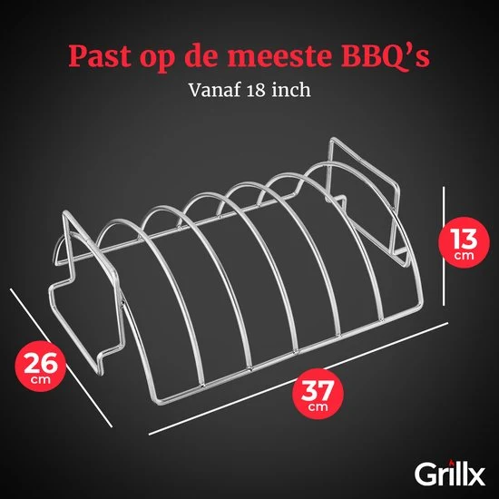 Cookinglife Ensemble complet BBQ Spareribs - Avec rub, support, casserole & papier à boucher
