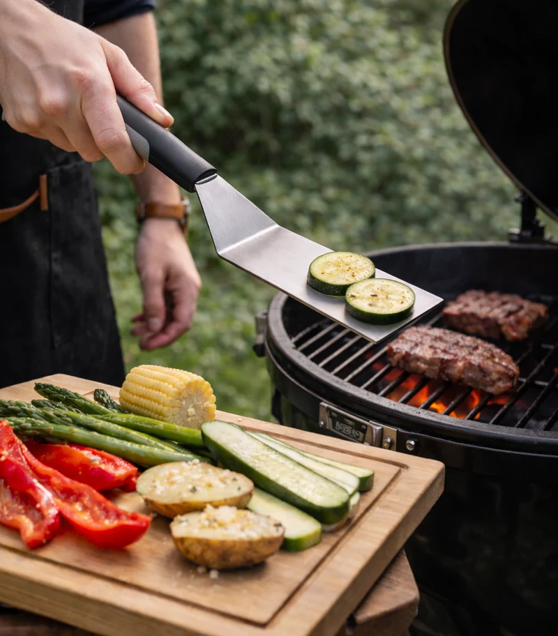 Cookinglife Set de hamburgers / Set Smashburger - Presse à burger en fonte, presse supplémentaire & spatule BBQ